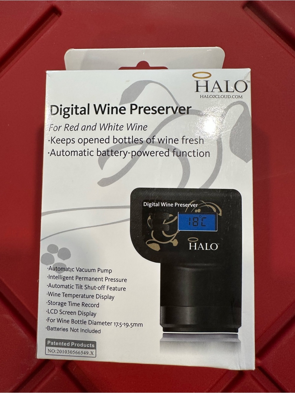 NEW Halo Digital Wine Preserver - LCD